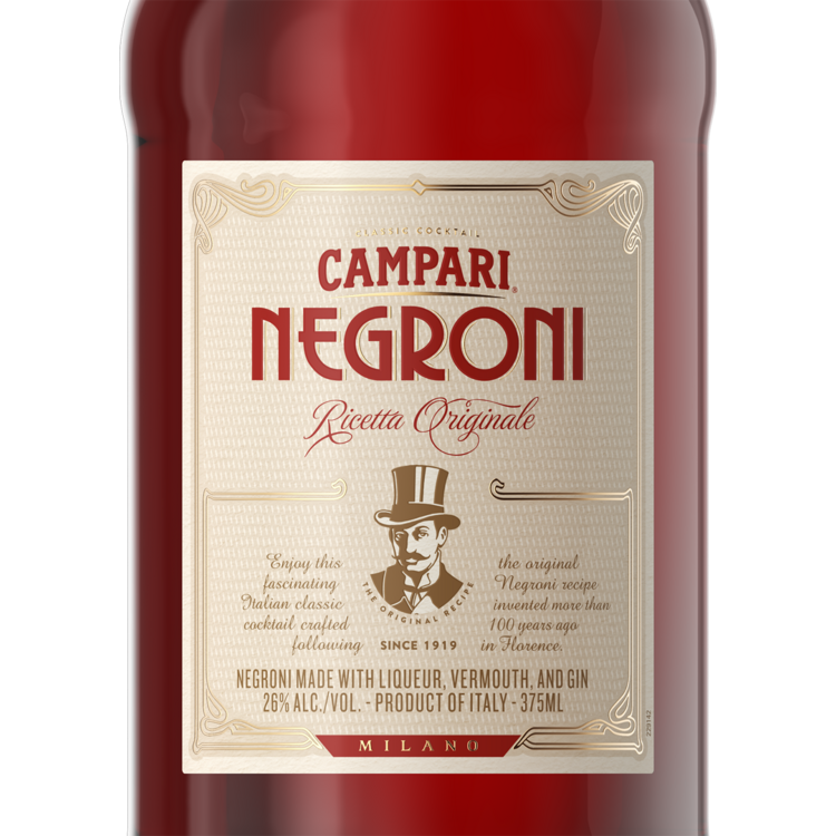 Campari Negroni Cocktail Ricetta Originale 52 - 375ML - Front Label