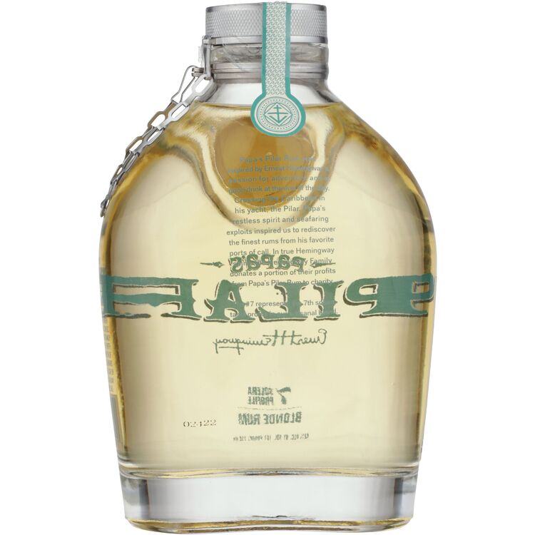Papa's Pilar Blonde Rum 7 Solera Profile 84 - 750ML - Back