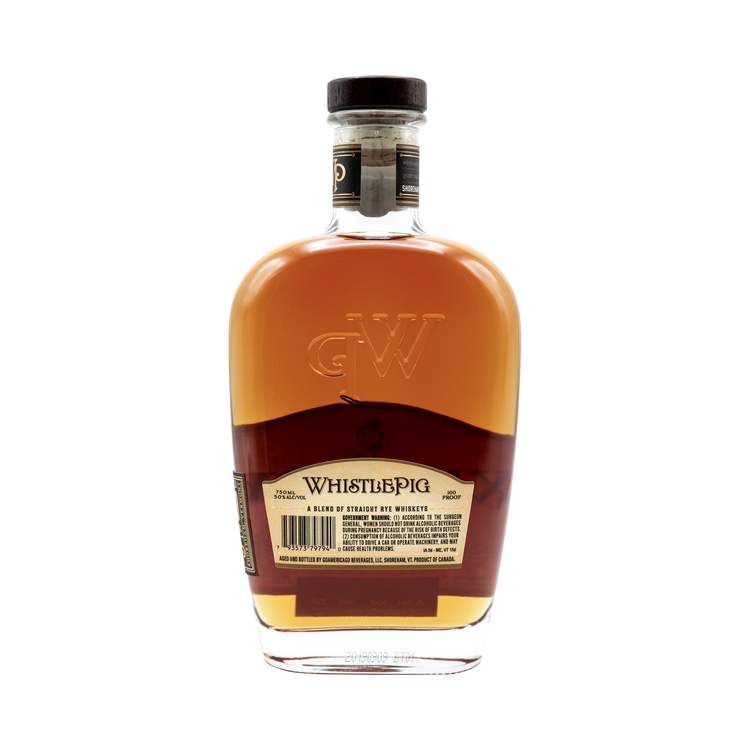 Whistlepig Straight Rye Whiskey 10 Yr 100 - 750ML - Back