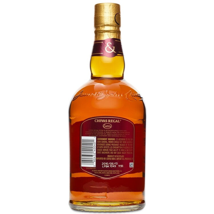 Chivas Regal Blended Scotch Extra 13 Yr 80 With Carton - 750ML - Back
