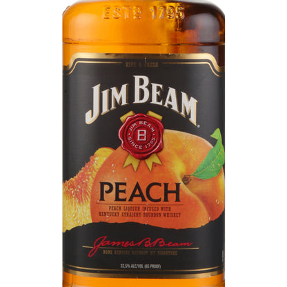 Jim Beam Peach Infused Straight Bourbon 65 - 1.75L - Front Label
