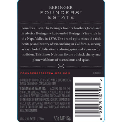 Beringer Founders' Estate Pinot Noir Founders' Estate International - 750ML