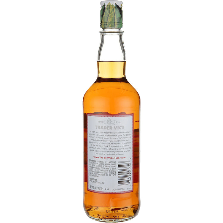 Trader Vic's Spiced Rum 70 - 750ML - Back