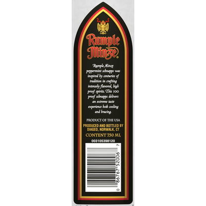 Rumple Minze Peppermint Schnapps 100 - 750ML - Back Label
