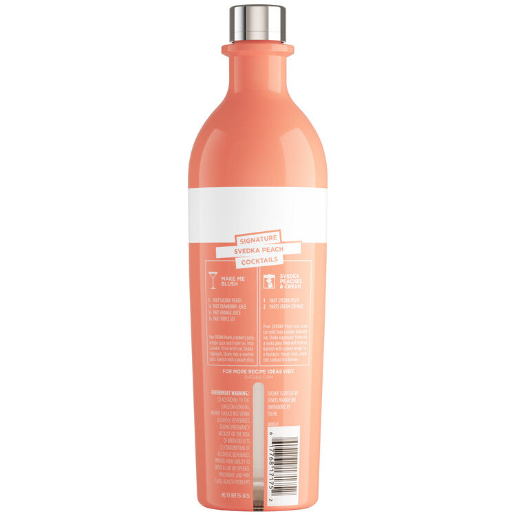 Svedka Peach Flavored Vodka 70 - 750ML - Back