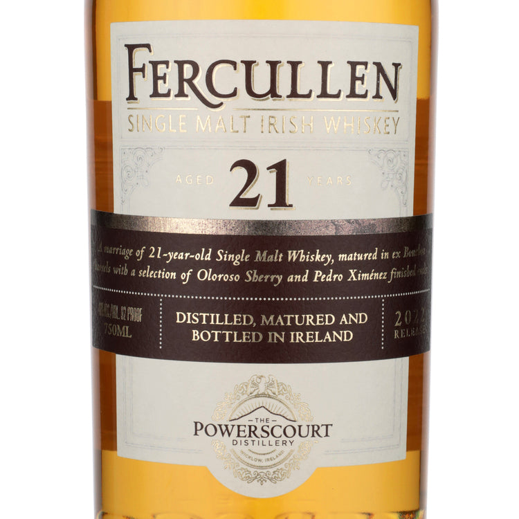 Fercullen Single Malt Irish Whiskey 21 Yr 92 - 750ML - Front Label