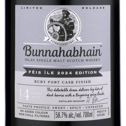 Bunnahabhain Single Malt Scotch Feis Ile 2024 Edition Ruby Port Cask F - 700ML