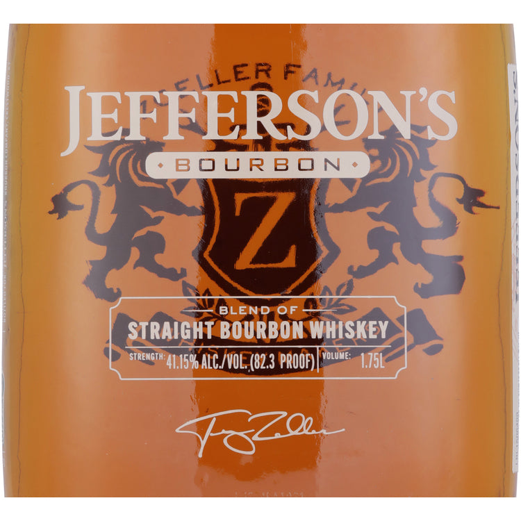 Jefferson's Blend Of Straight Bourbon 82.3 - 1.75L - Front Label