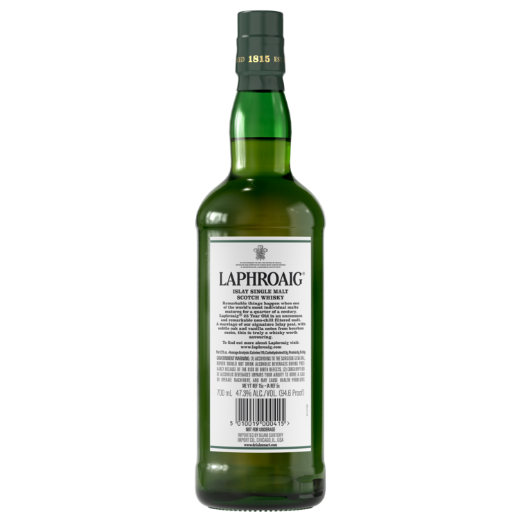 Laphroaig Single Malt Scotch Cask Strength 25 Yr 94.6 - 700ML - Back