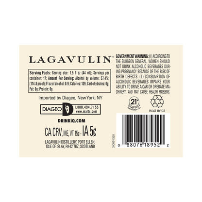 Lagavulin Single Malt Scotch Natural Cask Strength Special Release 202 - 750ML - Back Label