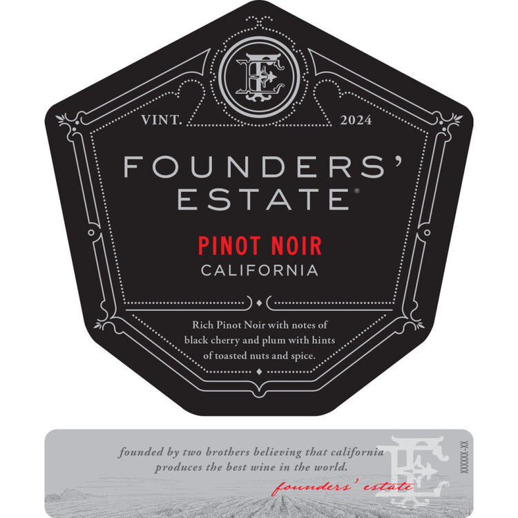 Beringer Founders' Estate Pinot Noir Founders' Estate International - 750ML - Front Label