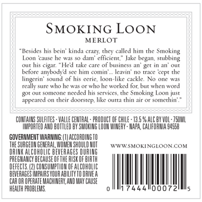 Smoking Loon Merlot The Original California - 750ML - Back Label