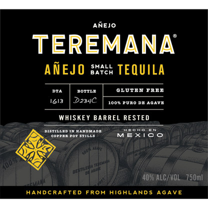 Teremana Tequila Anejo Small Batch 80 - 750ML - Front Label