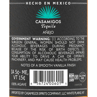 Casamigos Tequila Anejo 80 - 750ML - Back Label