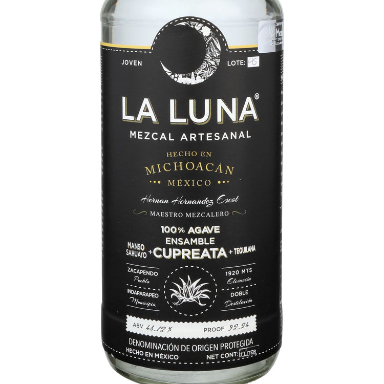 La Luna Mezcal Black Label 92.24 - 1.0L - Front Label
