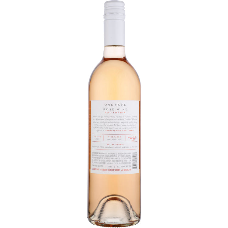 Onehope Rose Wine California 2021 - 750ML - Back