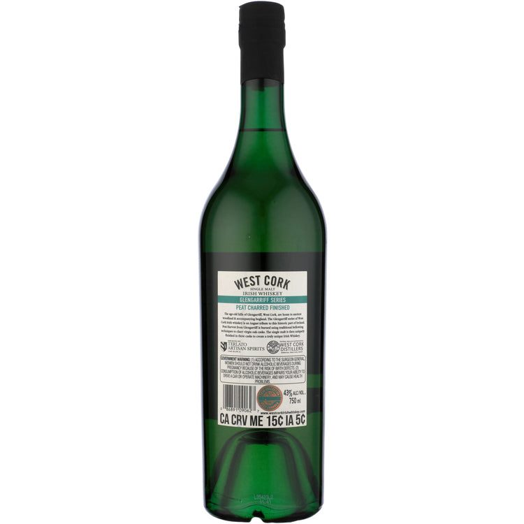 West Cork Single Malt Irish Whiskey Glengarriff Series Peat Charred Ca - 750ML - Back
