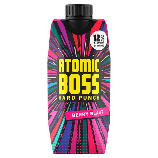 Atomic Boss Hard Punch Berry Blast Wine Based Cocktail - 500ML - Front