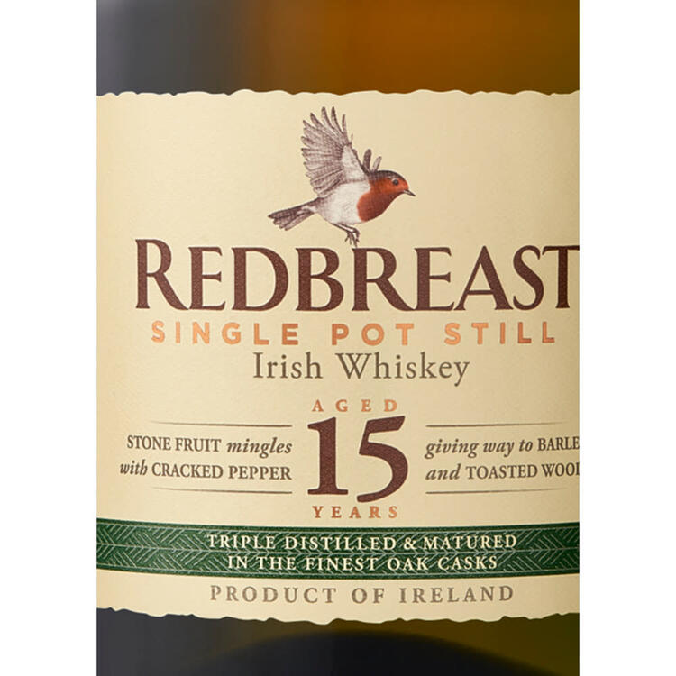 Redbreast Single Pot Still Irish Whiskey 15 Yr 92 - 750ML - Front Label