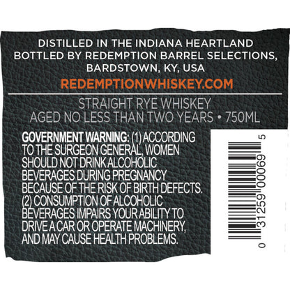 Redemption Straight Rye Whiskey 92 - 750ML