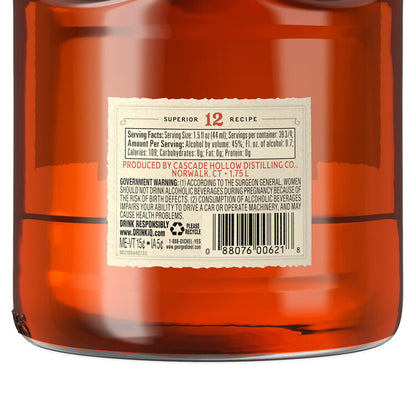 George Dickel Tennessee Whiskey Signature Recipe 90 - 1.75L - Back Label