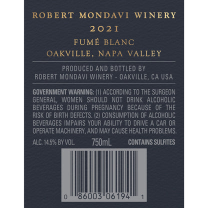 Robert Mondavi Winery Fume Blanc The Estates Oakville 2022 - 750ML