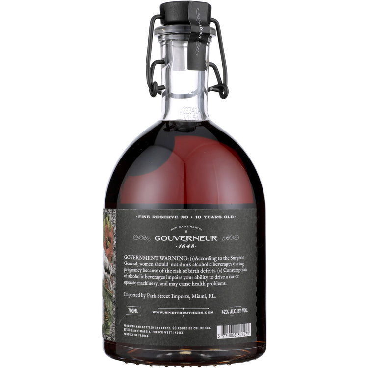 Gouverneur Gold Rum 1648 10 Yr 84 - 700ML - Back