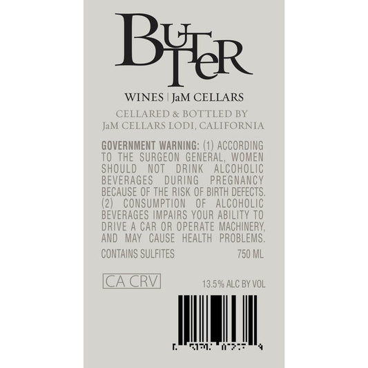 Butter Sauvignon Blanc California - 750ML - Back Label