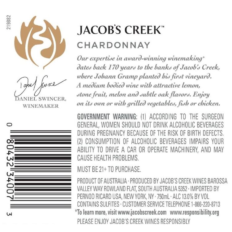 Jacob'S Creek Chardonnay Australia - 750ML
