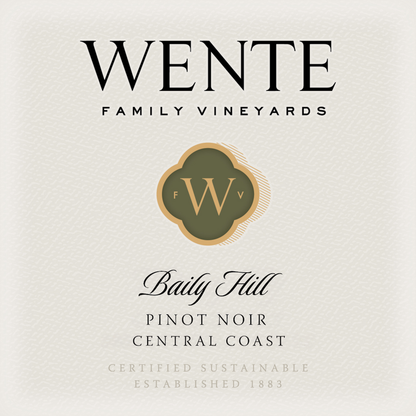 Wente Vineyards Pinot Noir Baily Hill Central Coast - 750ML - Front Label
