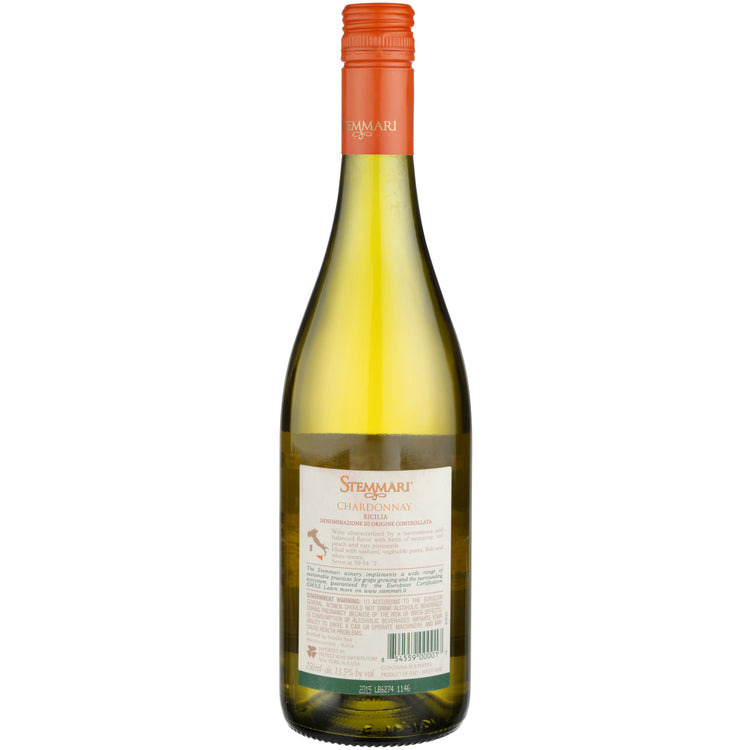 Stemmari Chardonnay Sicilia - 750ML - Back