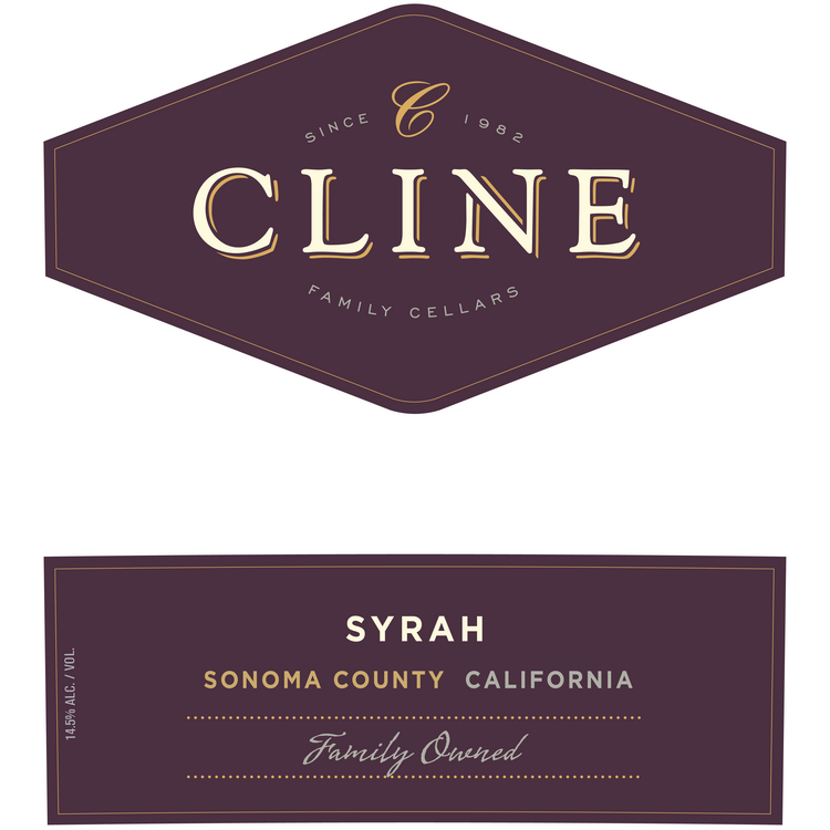 Cline Syrah Sonoma County 2022 - 750ML - Front Label