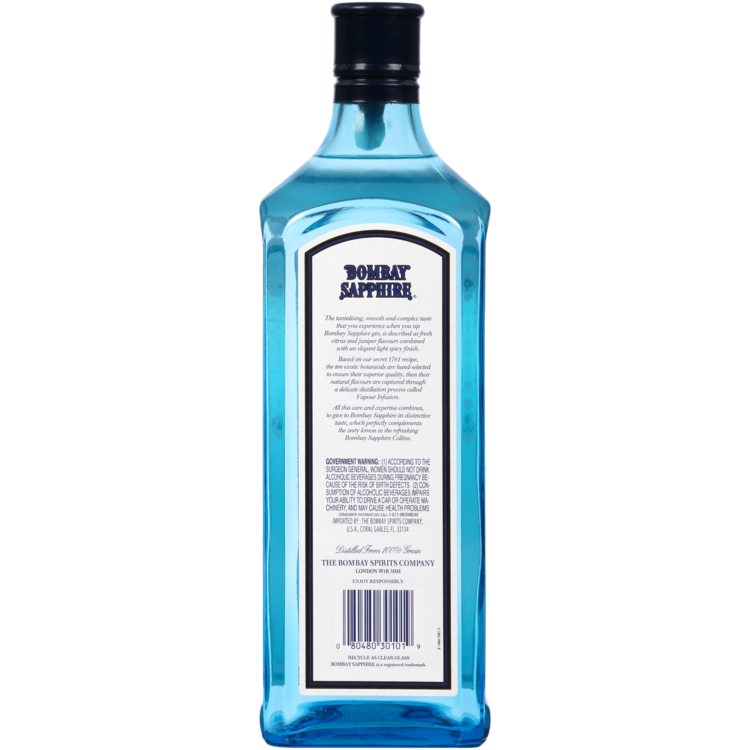 Bombay Sapphire Gin 94 - 1.0L - Back