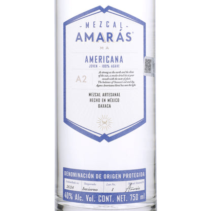Amaras Mezcal Artesanal Ma Joven Americana A2 80 - 750ML - Front Label