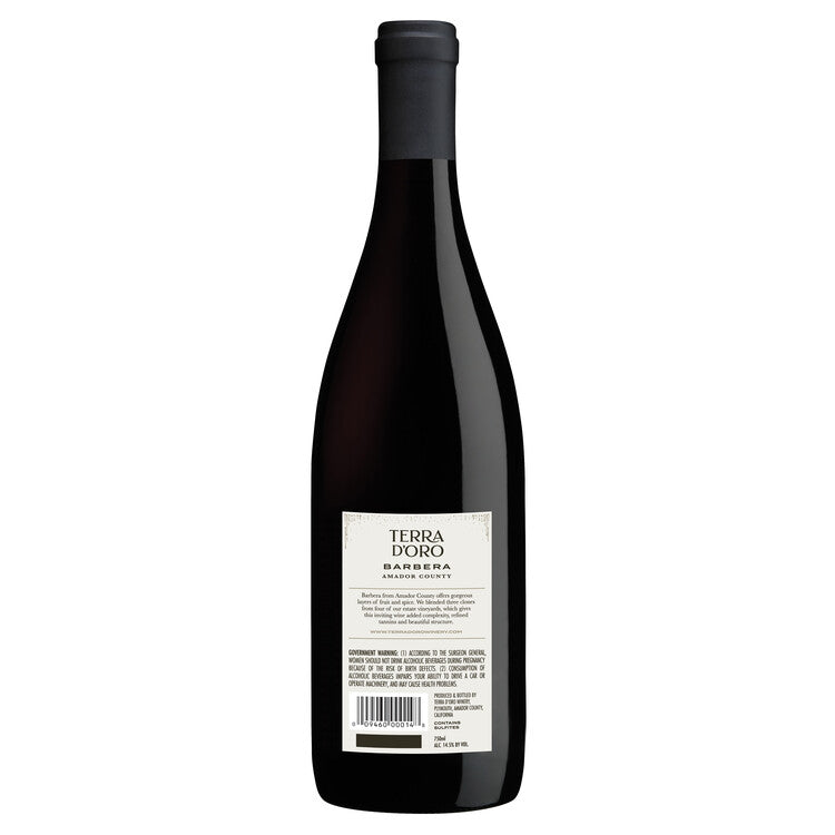 Terra D'Oro Barbera Amador County 2022 - 750ML - Back