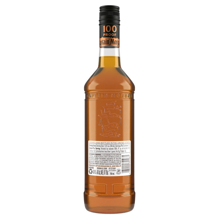 Captain Morgan Spiced Rum Signature 100 - 750ML - Back