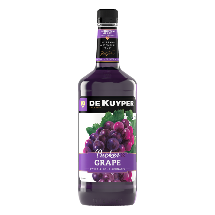 Dekuyper Sour Grape Schnapps Pucker 30 - 1.0L - Front