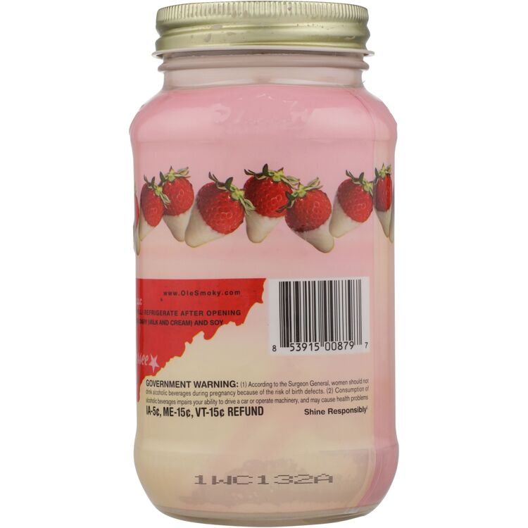 Ole Smoky White Chocolate Strawberry Cream Moonshine 35 - 750ML - Back