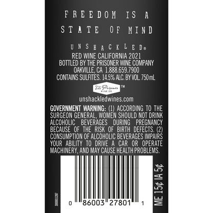 Unshackled Red Blend California 2022 - 750ML