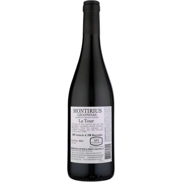 Montirius Gigondas La Tour 2021 - 750ML - Back