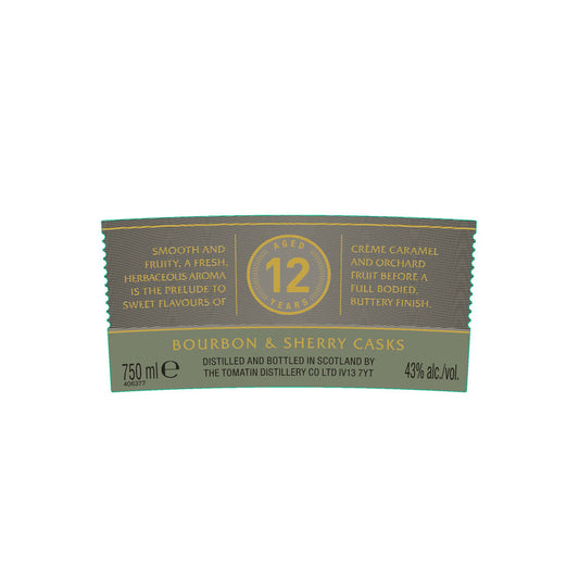 Tomatin Single Malt Scotch 12 Yr 86 - 750ML - Front Label