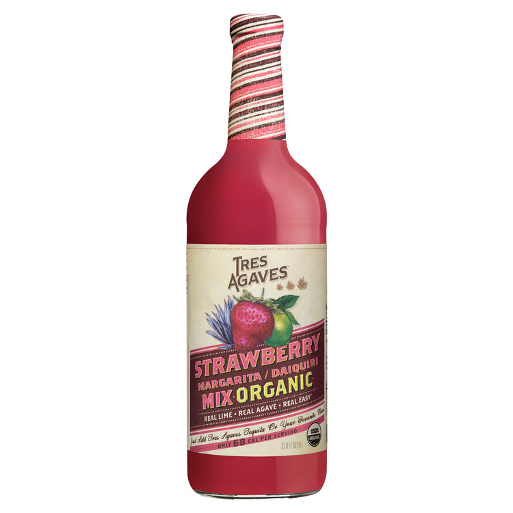 Tres Agaves Strawberry Margarita Mix - 1.0L - Front