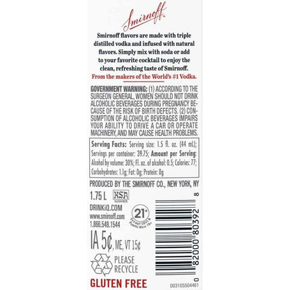 Smirnoff Lime Flavored Vodka 60 - 1.75L