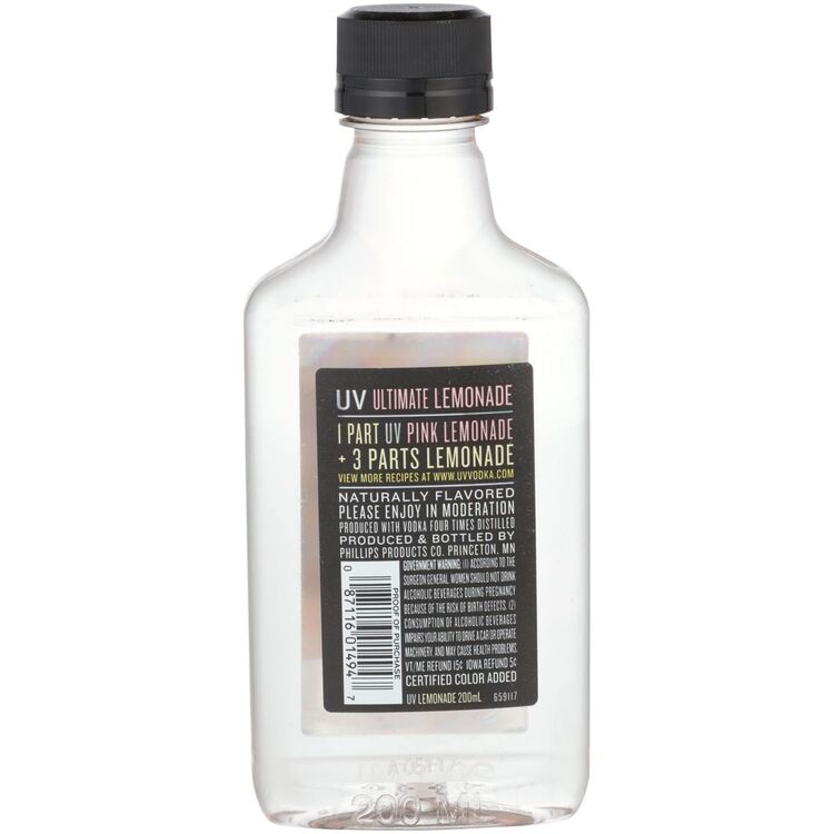 Uv Pink Lemonade Flavored Vodka 60 - 200ML