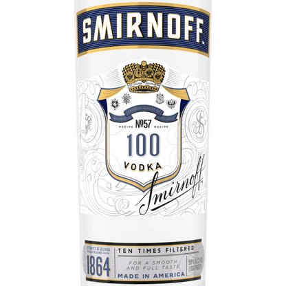 Smirnoff Vodka 100 - 750ML - Front Label