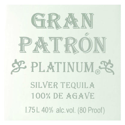 Gran Patron Tequila Gran Patron Platinum 80 - 1.75L - Back Label