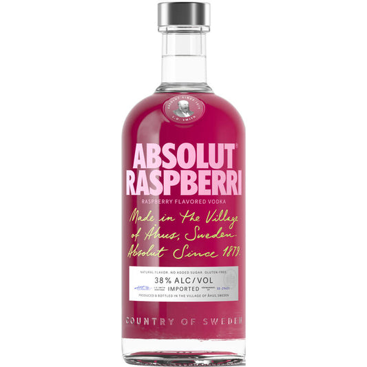 Absolut Raspberry Flavored Vodka Raspberri 76 - 750ML - Front