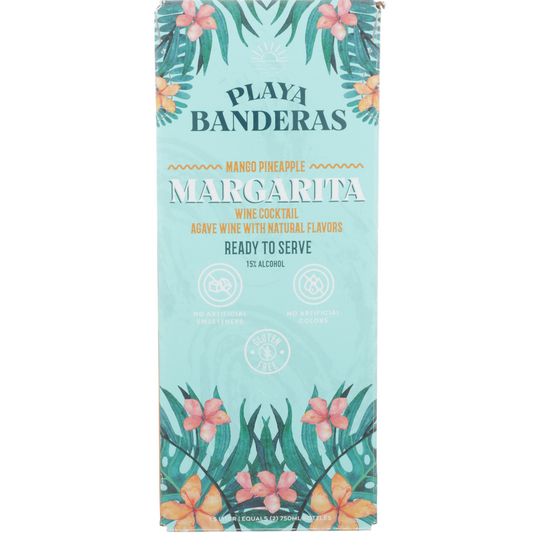 Playa Banderas Mango Pineapple Margarita Wine Based Cocktail - 1.5L - Front