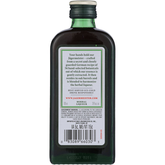 Jagermeister Herbal Liqueur 70 - 100ML - Back