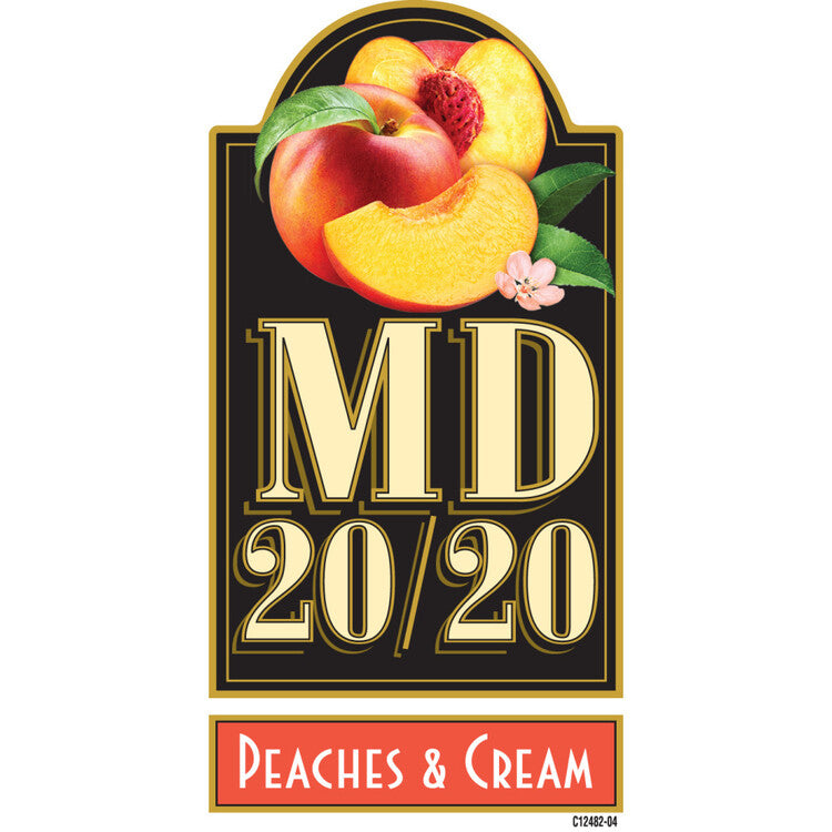 Md 20/20 Peaches & Cream Flavored Wine - 375ML - Front Label